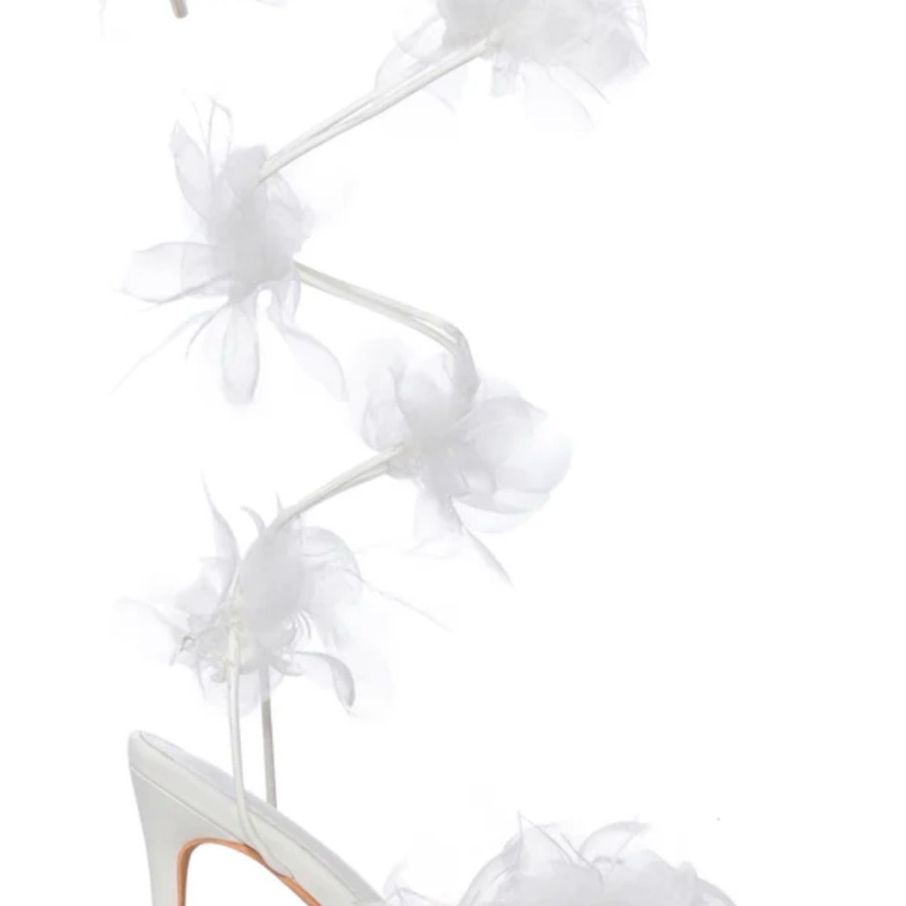 Elegant White Floral Heels